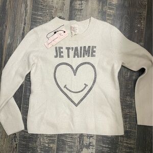 NWT CINQ A SEPT RHINSTONE JTAIME
SMILING HEART SWEATER
